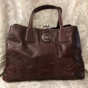 COACH Vintage Patent Leather Framed Carry-All Shoulder bag F15658